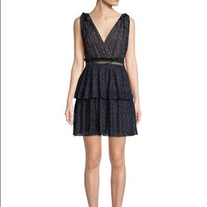 Self-Portrait metallic mesh mini dress NWT